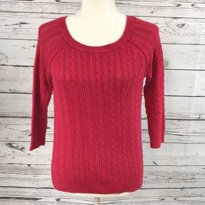 American Eagle- Pink cable knit pull over, Small